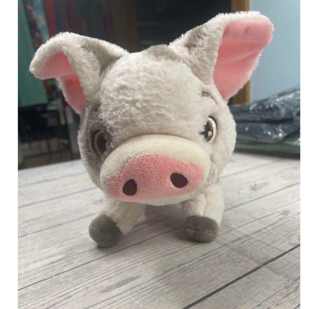 Disney Moana Pua Pig Plush Stuffed Animal Toy Spotted Gray White Cute